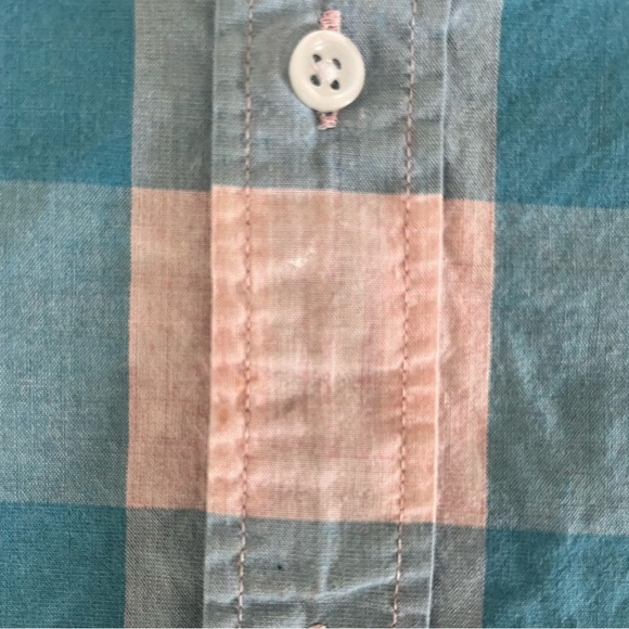 J Crew Crewcuts Boys 8 Spring Blue Pink Plaid Button Up Shirt Long Sleeve - Picture 4 of 7